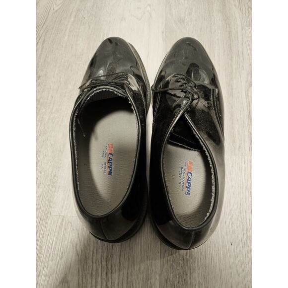 Mens Capps High Gloss Black Military Dress Shoes Vibram Footwear Size 12 - Picture 4 of 5